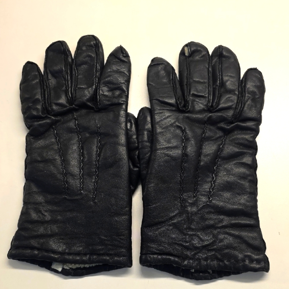 Womens Black Leather Gloves